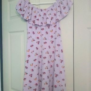 Light Purple Floral Dress Joe Boxer Off Shoulder